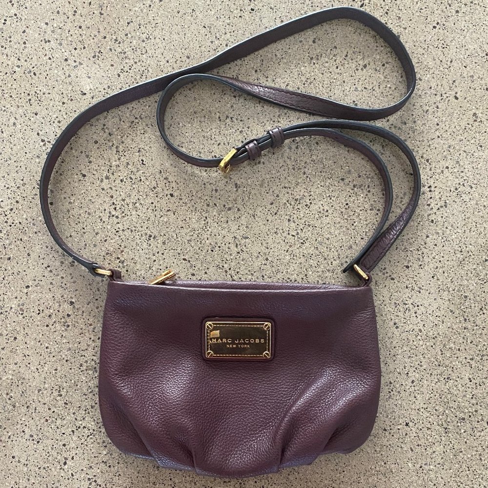 Marc Jacobs Classic Q Collection "Percy" Crossbody Pebble Leather Bag, Dark Wine